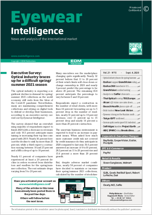 Eyewear Intelligence Newsletter Vol 21 15 PDF Newsletter Eyewear
