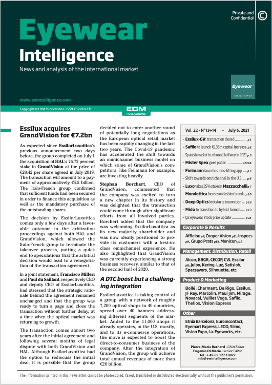 Eyewear Intelligence Newsletter Vol 22 13+14 PDF Newsletter