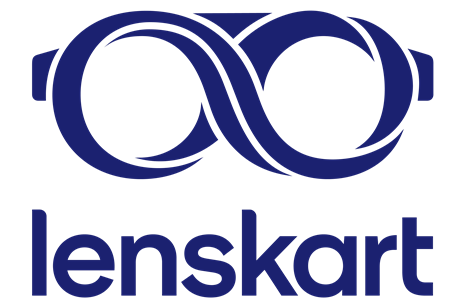 Lenskart Logo Vertical Blue